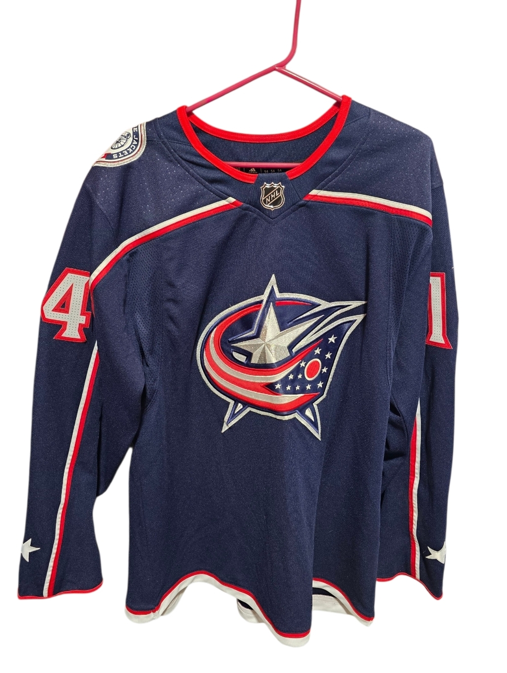 Adidas Navy Blue NHL Climalite Jersey with Red Trim
